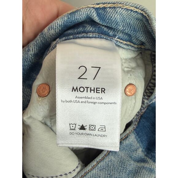 Mother The Tomcat High Waisted Distressed Denim Straight Jeans The Confession 27 - Picture 13 of 13